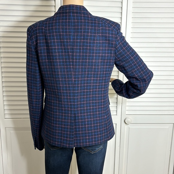 rag & bone Nancie Wool Blazer in Navy Check Size 4 - Picture 11 of 16